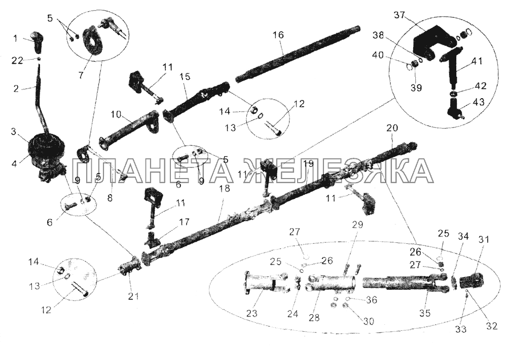 Установка привода переключения передач (до 2002 года) МАЗ-103 (2005)